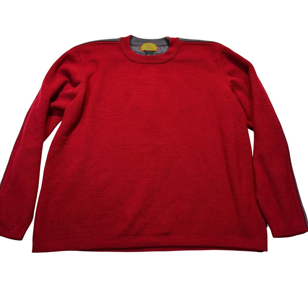 Horny‎ Toad Sweater Mens XL Red Merino Wool Crewneck Outdoor Gorpcore Knit